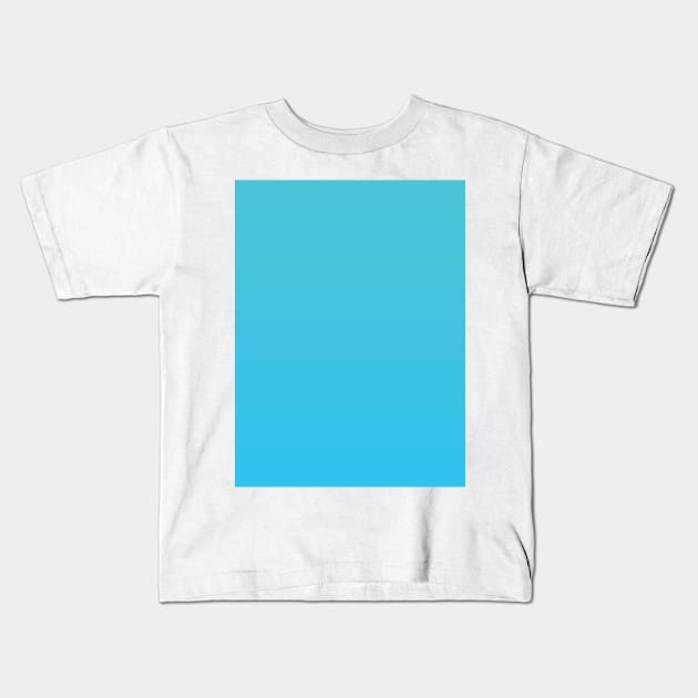 Aqua to Turquoise Blue Ombre Fade Sunset Gradient Kids T-Shirt by squeakyricardo